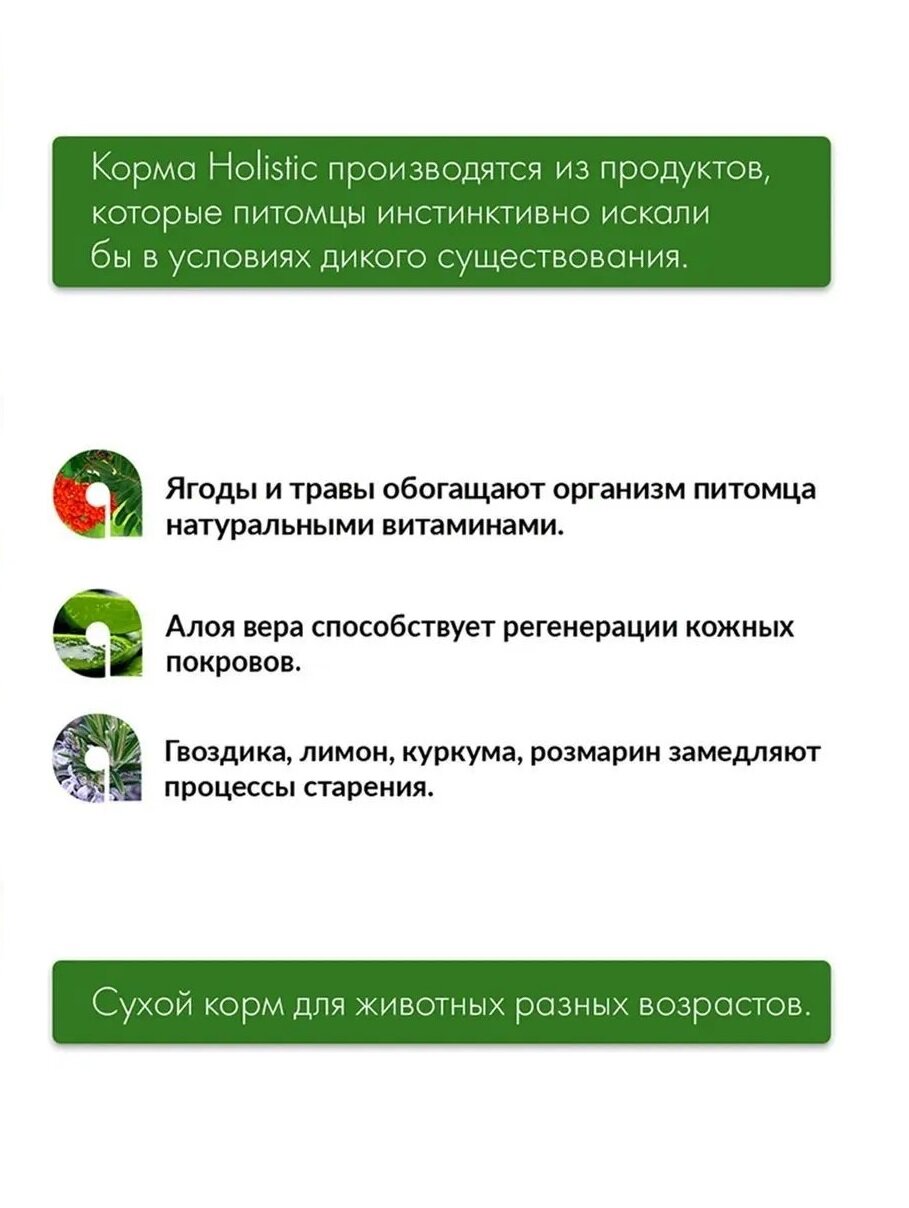 Holistic для средних пород, курица с уткой, алое вера и женьшенем сух. 12кг Alleva - фото №17