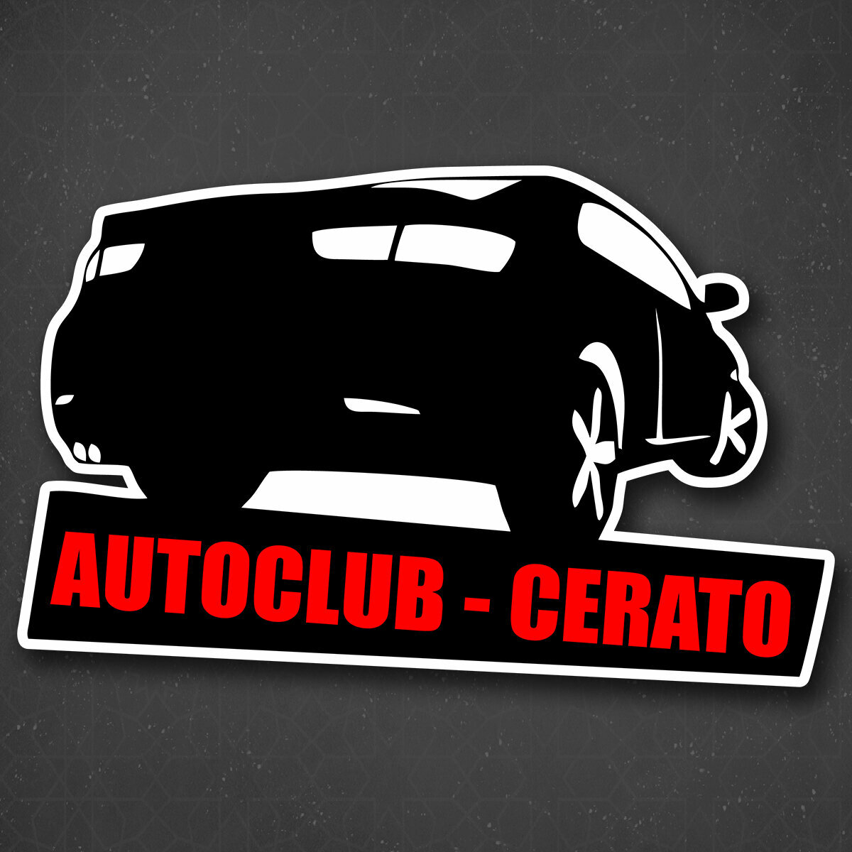 Наклейка на авто "AUTOCLUB CERATO - Автоклуб Церато" 24x15 см