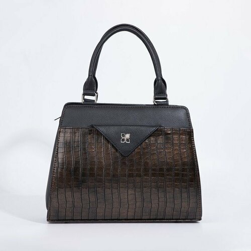 фото Сумка тоут эль маста, фактура под рептилию, коричневый