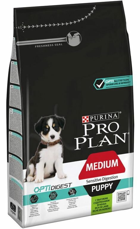 PRO PLAN Medium Puppy Sensitive Digestion Корм сух. ягненок д/щенков средних пород 1,5кг
