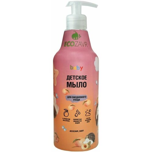Мыло жидкое Ecozavr для ежедневного ухода Нектарин 500мл х3шт