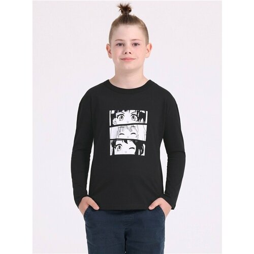 фото Лонгслив апрель, размер 72-140, черный