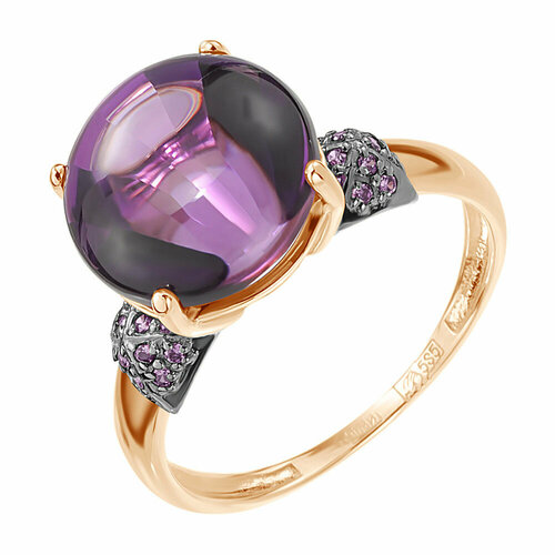 Кольцо ALORIS, красное золото, 585 проба, аметист