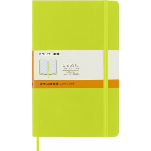 Блокнот Moleskine CLASSIC SOFT QP616C2 Large 130х210мм 192стр. линейка мягкая обложка лайм