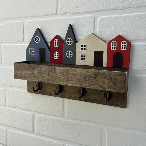 Ключница настенная PinePeak, вешалка для ключей деревянная 