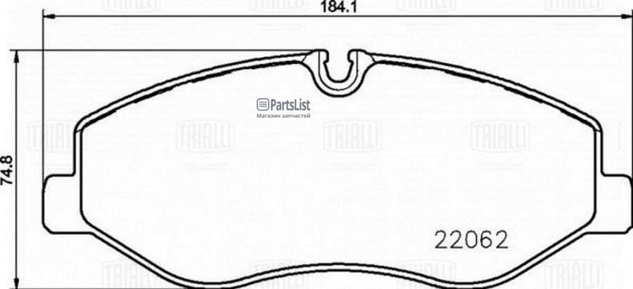 Pf 0815_Колодки Дисковые Передние! 184X75x21 Mb Vito W447 1.6-2.1Cdi 14> Trialli арт. PF 0815