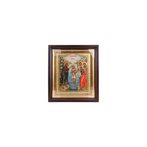 Икона живописная Богоявление Господне 26х31 в киоте #160575 крещение господне икона в широком киоте 16 5 18 5 см