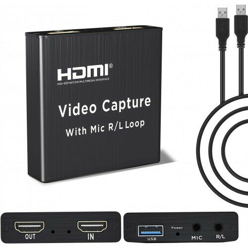 Адаптер видеозахвата HDMI In/Out - USB3.0 mic R/L loop однонаправленный