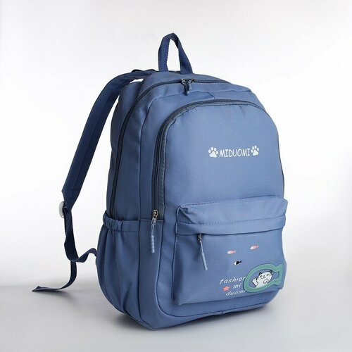 Рюкзак школьный из текстиля 2 отдела на молнии, 3 кармана, цвет голубой рюкзак школьный из текстиля на молнии 2 отдела 3 кармана цвет зелёный