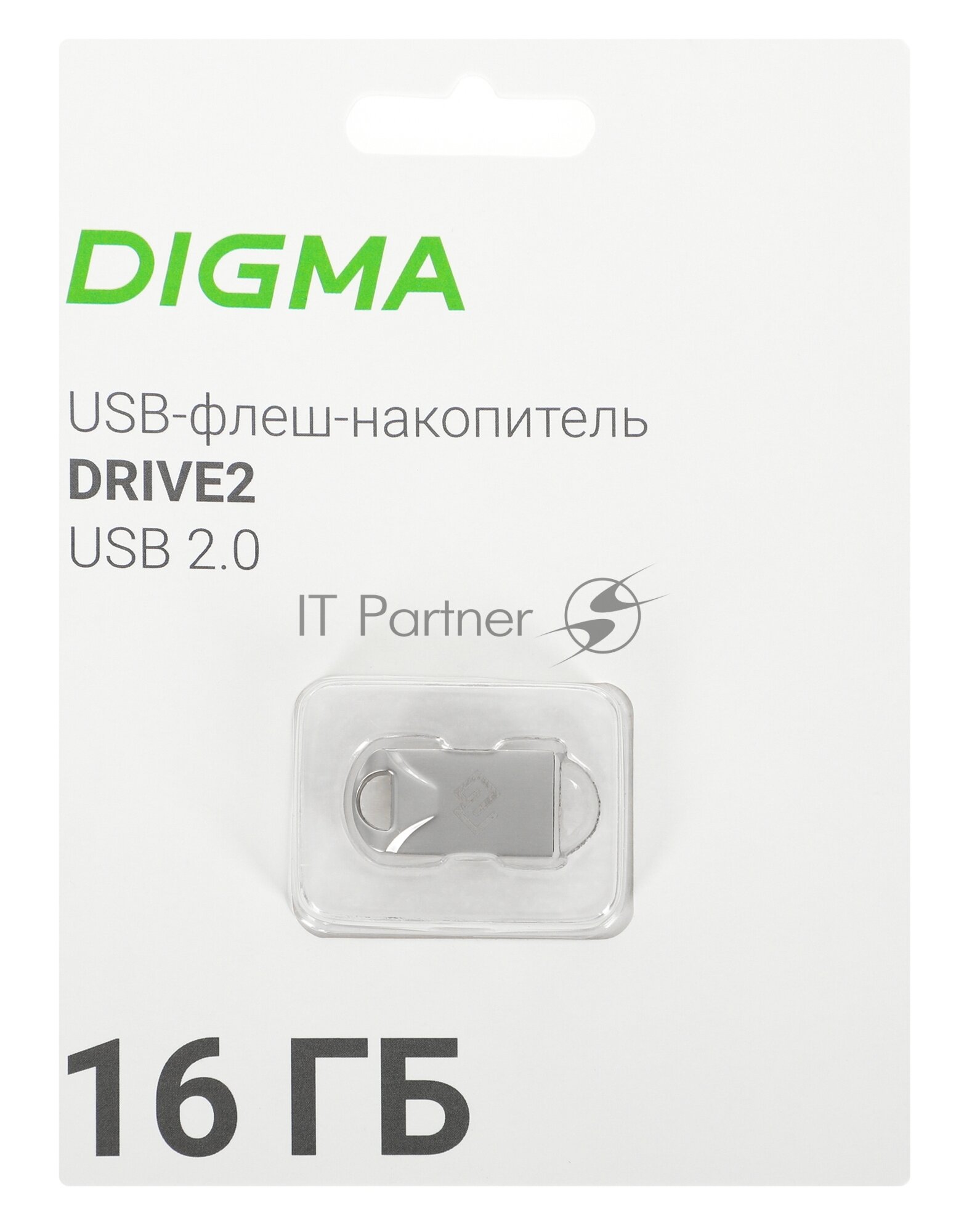 Флешка Digma DRIVE2 16ГБ USB2.0 серебристый (DGFUM016A20SR) - фото №4