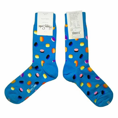 Носки Happy Socks, размер 41-46, розовый, оранжевый, желтый, синий носки happy socks 3 пары размер 41 46 красный желтый оранжевый черный розовый мультиколор