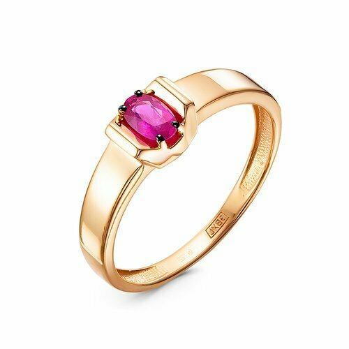 фото Кольцо diamant online, золото, 585 проба, рубин, размер 17, розовый