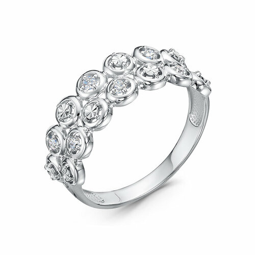 фото Кольцо diamant online, белое золото, 585 проба, бриллиант, размер 18.5, прозрачный