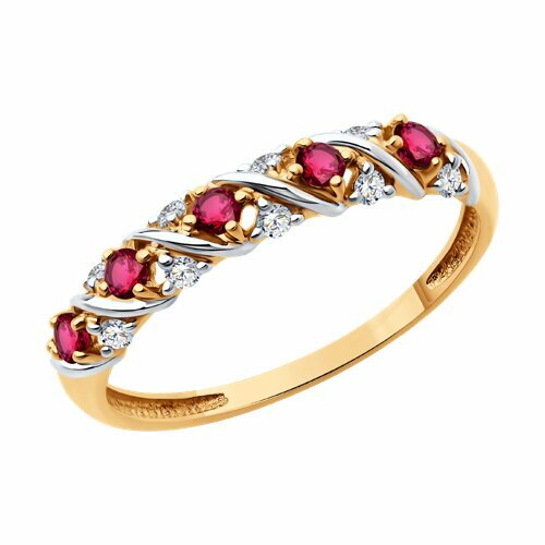 Кольцо Diamant online, золото, 585 проба, бриллиант, рубин