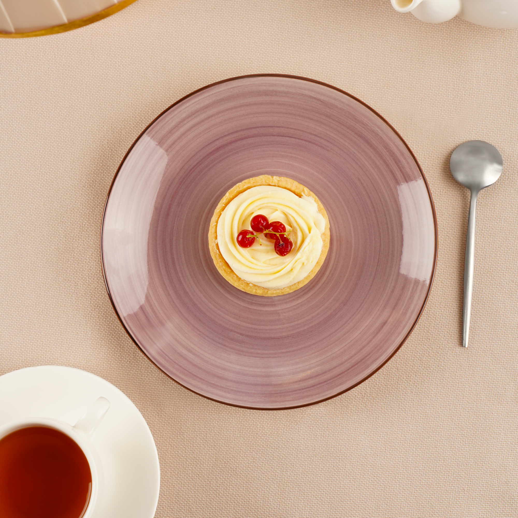 Тарелка керамическая десертная Доляна «Морской мир», d=19 см, цвет бордовый