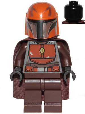 Минифигурка Lego Star Wars Mandalorian Tribe Warrior - Male, Dark Brown Cape, Dark Orange Helmet sw1079 U