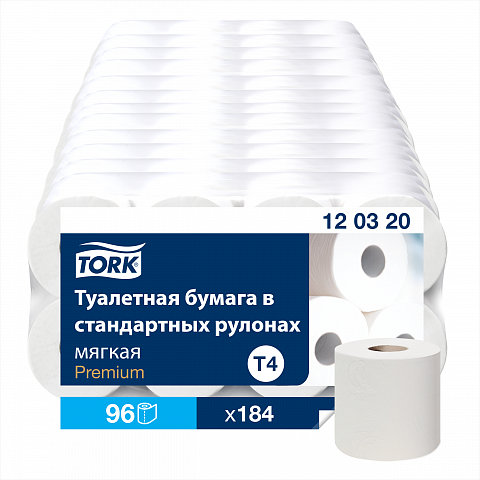 Туалетная бумага Tork T4 120320 двухслойная, 1 упаковка - 96 рулонов по 23 метра