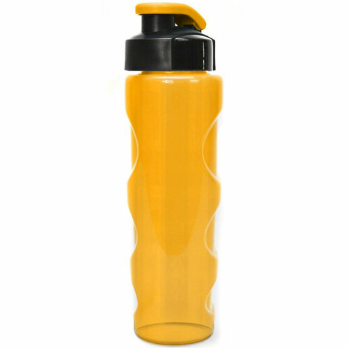 фото Кк0162 бутылка для воды "health and fitness" , 700 ml, anatomic, прозрачно/жёлтый wowbottles