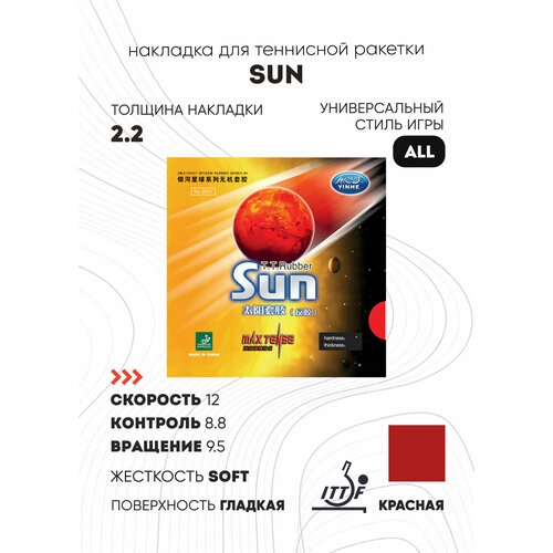 фото Накладка yinhe no.9031 sun (красный, толщина 2.2 soft)