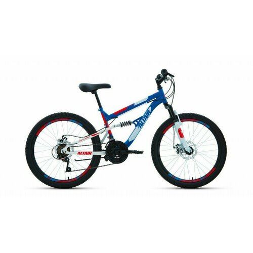Велосипед 24 FORWARD ALTAIR MTB FS (DISK) (Двухподвес) (18-ск.) 2022 (рама 15) синий/красный велосипед 26 forward altair fs 2 0 disk двухподвес 18 ск 2020 2021 рама 16 темный серый ор
