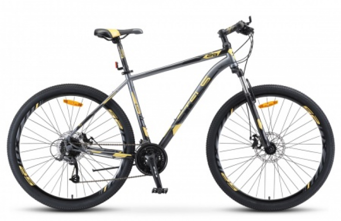 Велосипед Stels Navigator 910 MD (2019) количество скоростей 24 рама сталь 18,5 Черный/золотой LU079528