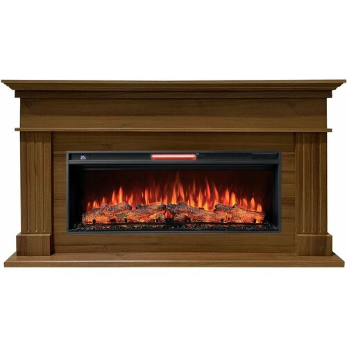 Линейный электрокамин FlameKamin Бруно NT с очагом Joker 45 (линейный электрический камин)