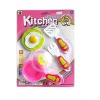 Набор плассмасовой посуды поможет маленькой хозяйке устроить настоящей завтрак своим   ...