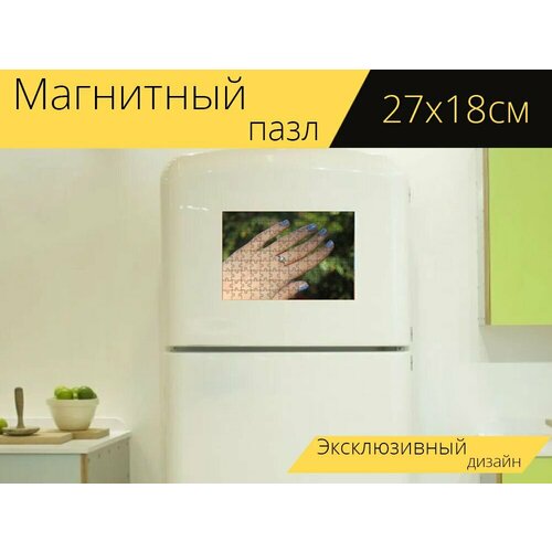 Магнитный пазл Маникюр, гвозди, дизайн ногтей на холодильник 27 x 18 см. магнитный пазл ногти маникюр лак для ногтей на холодильник 27 x 18 см