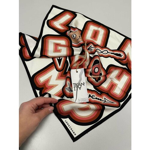 фото Платок noname, бордовый, розовый