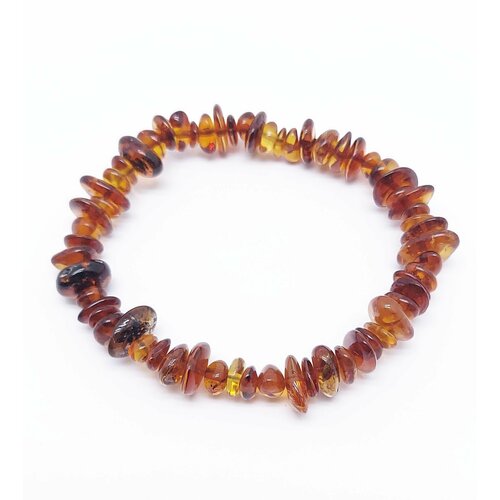 фото Браслет ok, янтарь, 1 шт., размер 18 см, красный, оранжевый