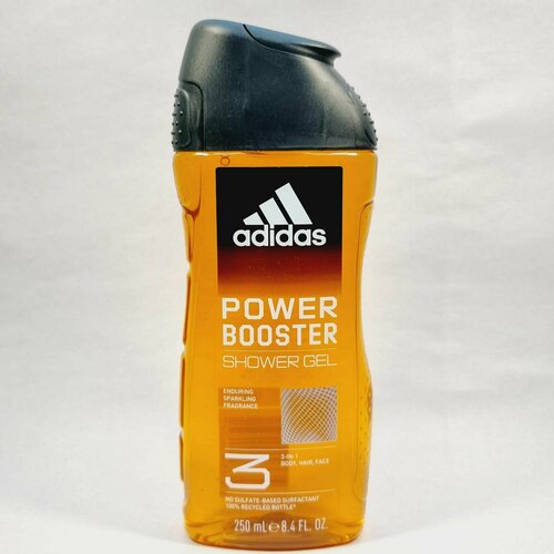 Гель для душа Adidas Power Booster 3 в 1 для мужчин 250 мл (Из Финляндии)