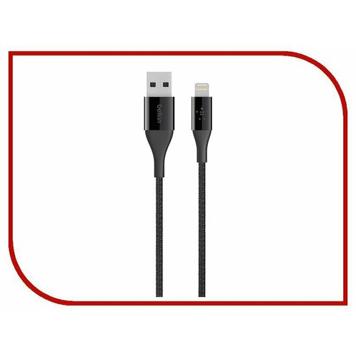 Кабель Belkin Mixit DuraTek Kevlar USB 8 pin Lightning для Apple iPhone 5 5S SE 6 6 Plus 6S 7 8 X (10) Xr Xs Max / 11 11 Pro 12 Mini 13 Pro Max SE 2022/14/iPad/iPod/AirPods 1.2 м Нейлон Черный (Black)