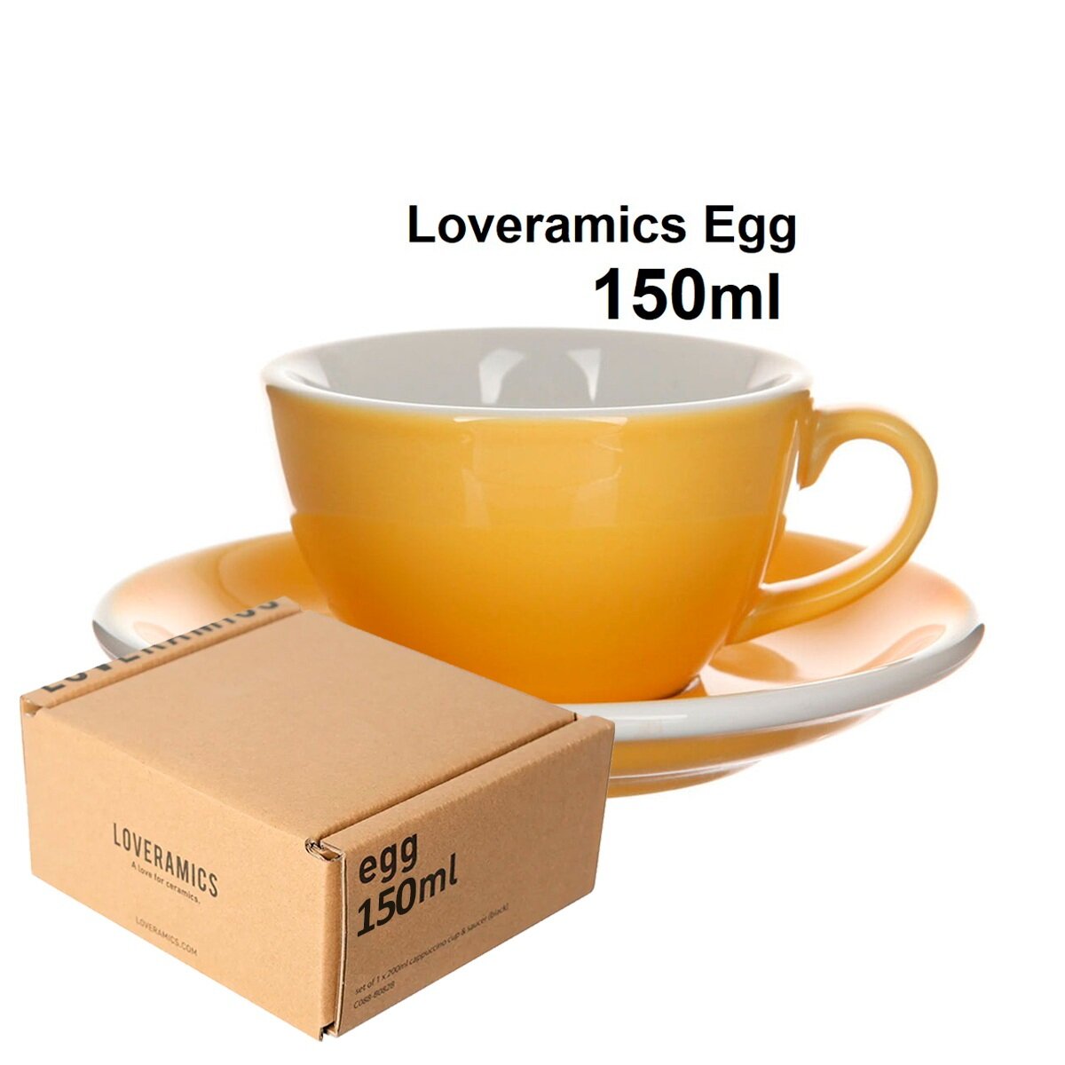 Кофейная пара Loveramics (Лаврамикс) Egg 150 мл. Box, жёлтый