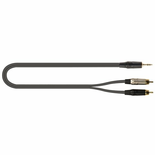 Quik Lok J352RCA 3 компонентный кабель серии Just, 3 м, металлические разъёмы Mini Jack Male Stereo (3,5 mm) 2RCA