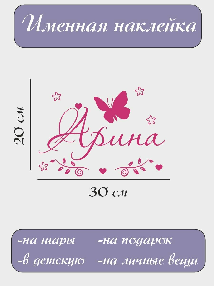 Наклейки интерьерные Bum&Box. Имена женские красный