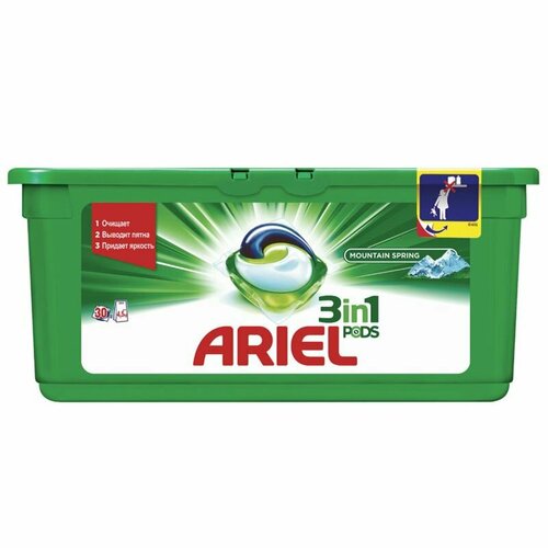 Гель-капсулы для стирки Ariel Горный родник, 28.8г x 30шт