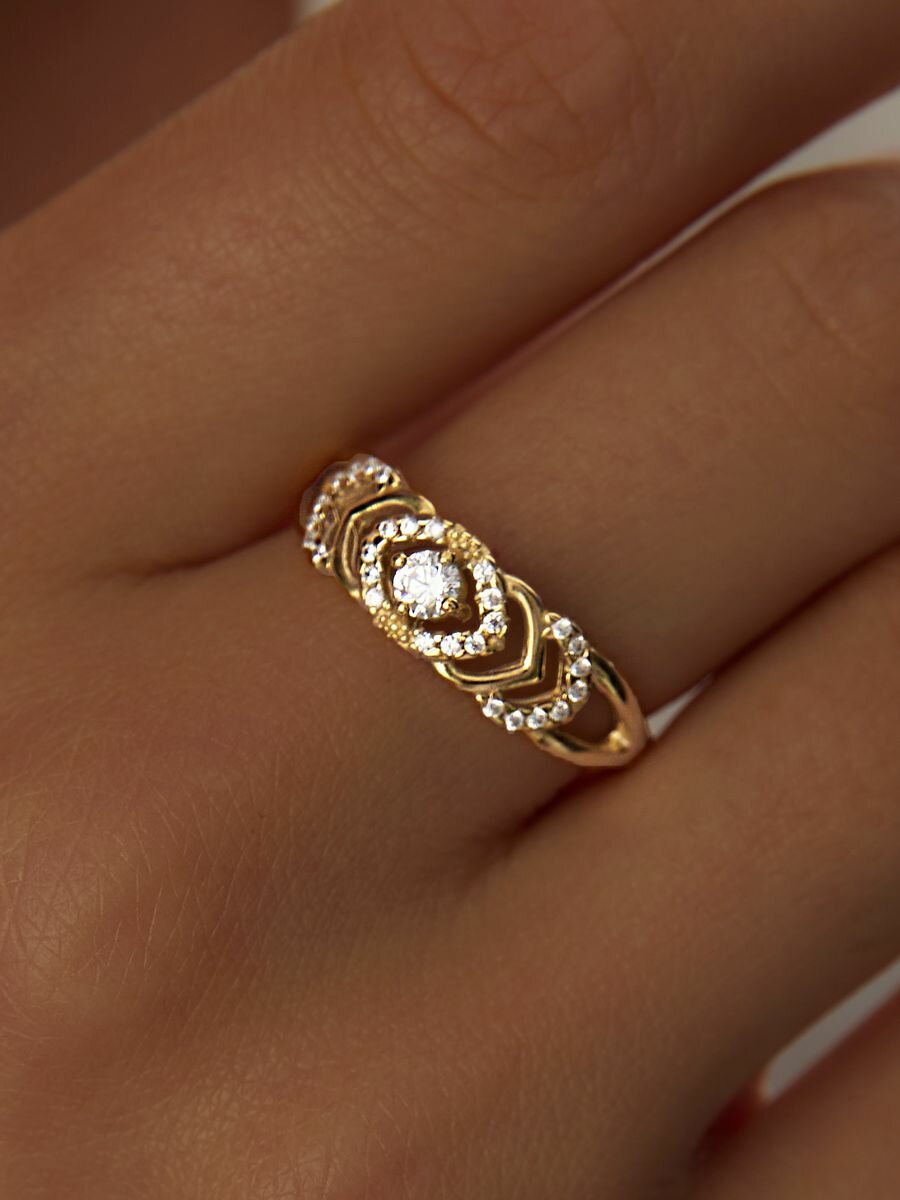 Кольцо MIESTILO 925 проба серебряное кольцо кольцо женское позолоченное