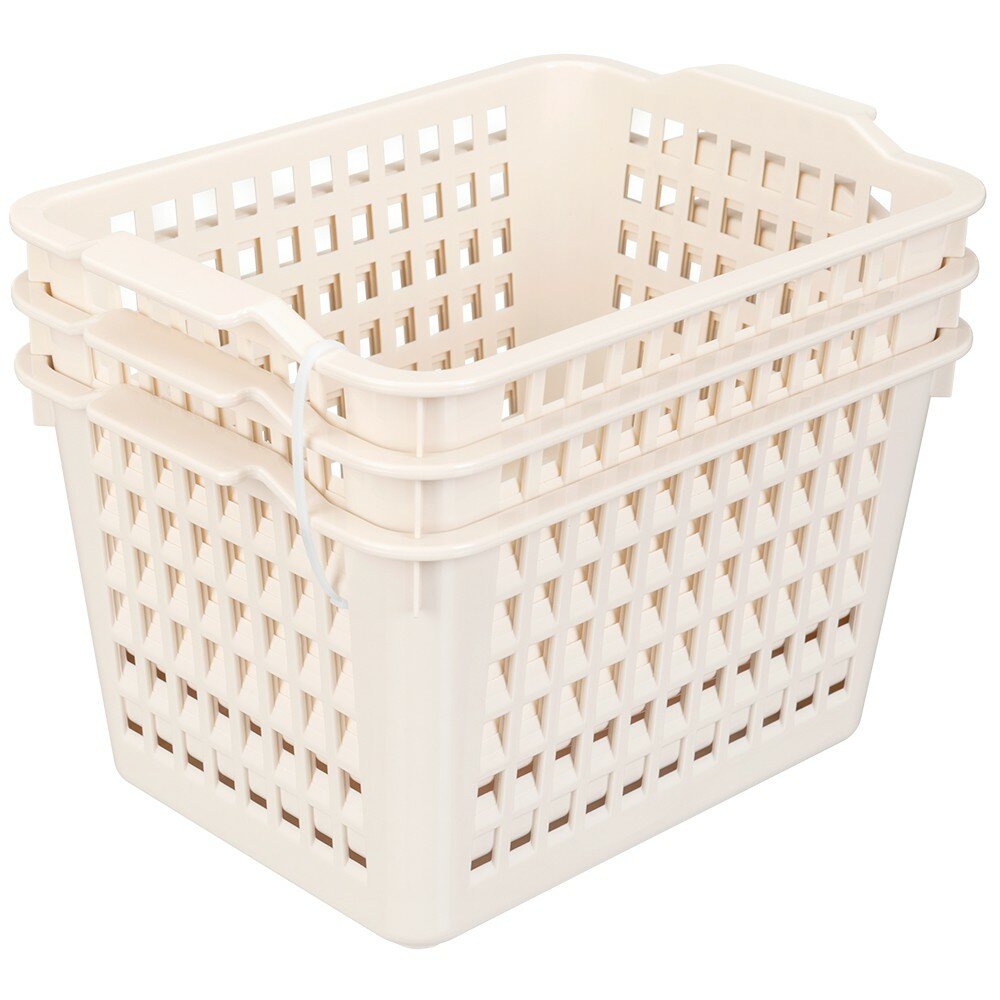 фото Набор универсальных корзинок Эконова, 3 шт, светло-бежевый