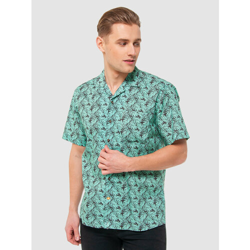 Рубашка KANZLER, размер 41, зеленый летняя мужская гавайская рубашка с отложным воротником модные рубашки с винтажным принтом мужская пляжная повседневная футболка с коротк