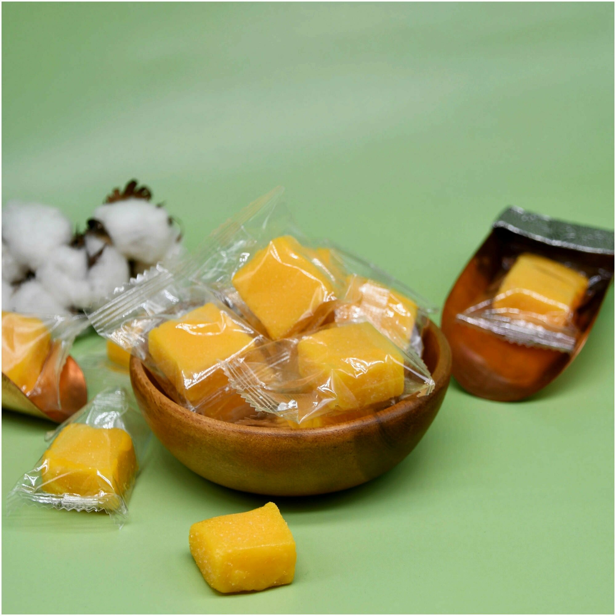 Манго кубики жевательные конфеты, 500 грамм