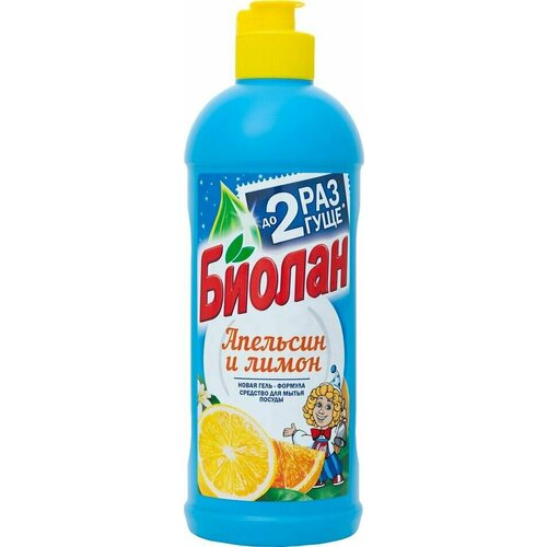 Средство для мытья посуды Биолан Апельсин и Лимон 450г х 2шт