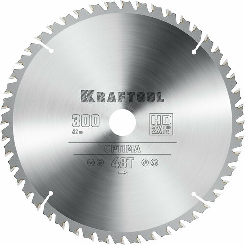 KRAFTOOL Optima 300х32мм 48Т, диск пильный по дереву