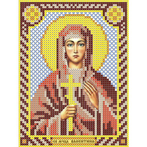 Схема для вышивания бисером (без бисера), именная икона Святая Мученица Валентина 12х16 см