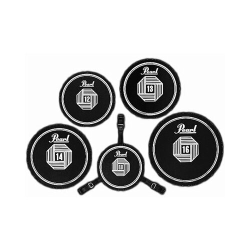 Drum pad set Pearl RP-50 - Five rubber training discs in sizes 12, 13, 14, 16 inch and for bass drum