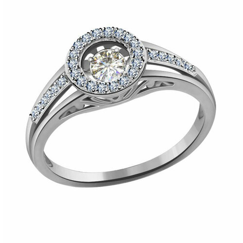 фото Кольцо diamant online, белое золото, 585 проба, бриллиант, размер 17.5