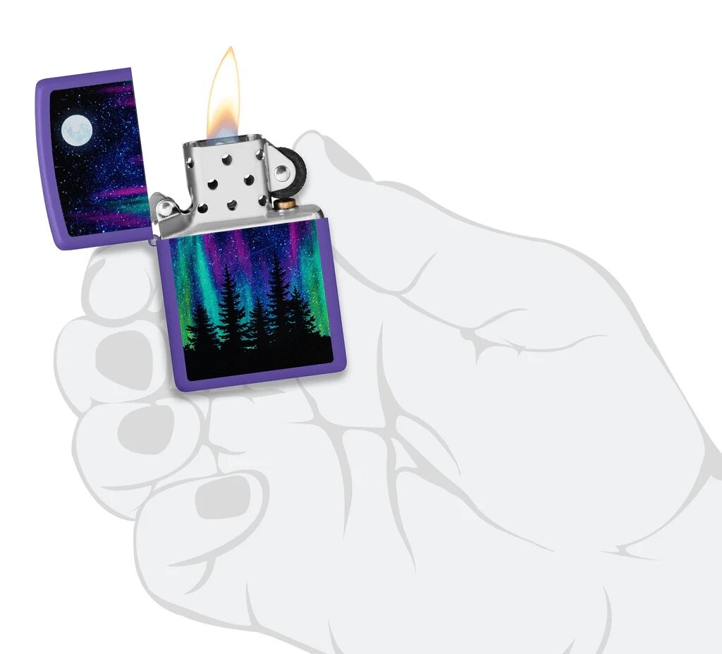 Зажигалка Zippo Night In The Forest Фиолетовый - фотография № 9