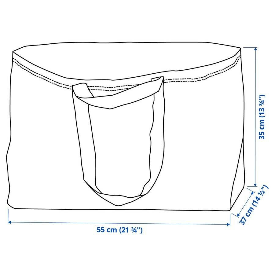 Сумка IKEA FRAKTA (фракта) 71л, большая, синяя, 55х37х35 см, 1 шт - фотография № 2