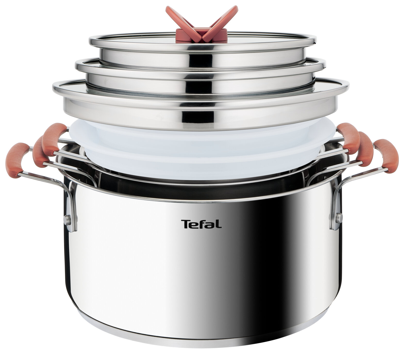 Набор посуды Tefal Opti Space 13 предметов, серебристый, G720SD74