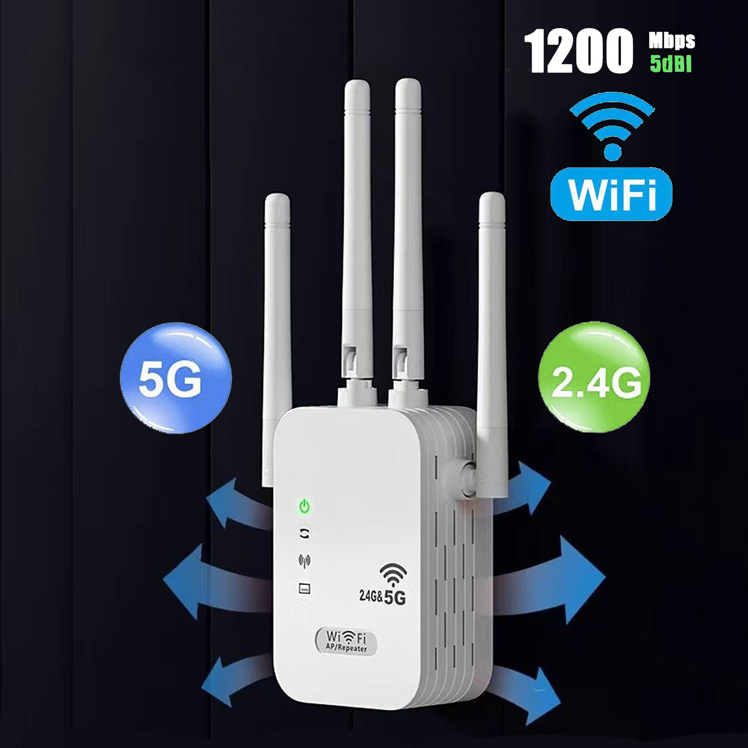 Wi-Fi усилитель беспроводного интернет сигнала 2,4 и 5 ггц до 1200 Мбит ...