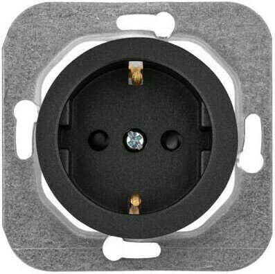 Розетка 1-ая (скрытая, с/з, з/ш) графит, Прованс, Bylectrica (РС16-1406гр) (BYLECTRICA)